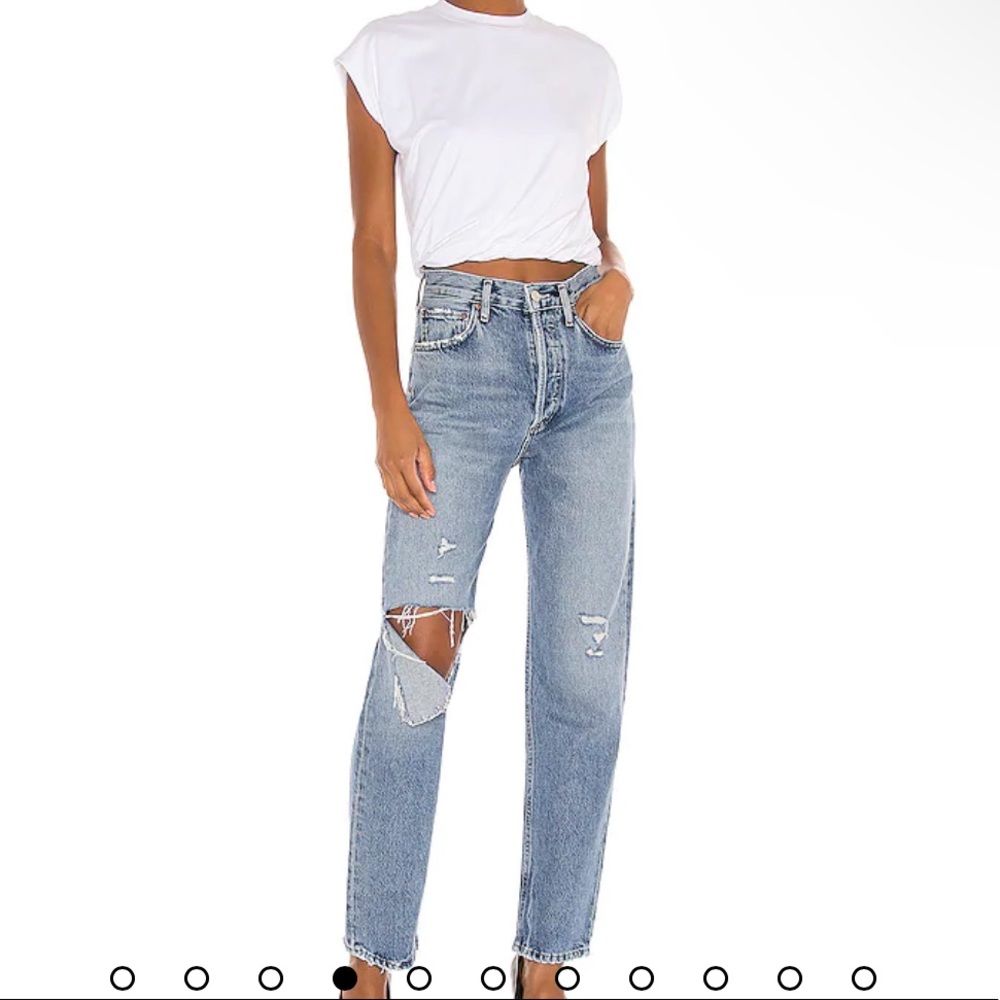Agolde Blue Distressed Women Jeans